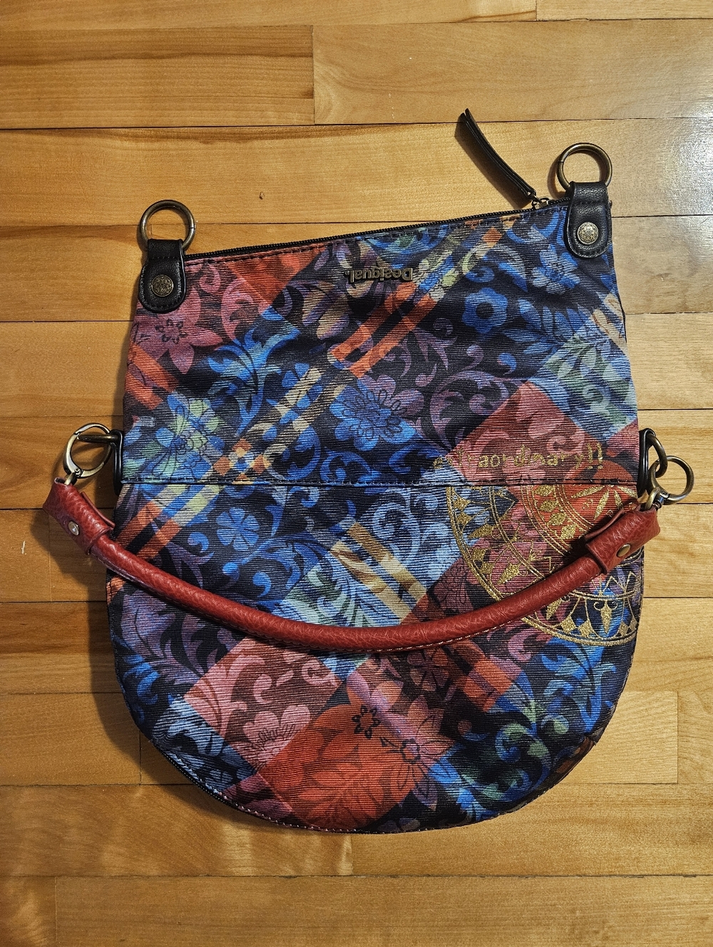 Desigual Multicolour Shoulder Bag Purse Bucket Bag Expandable, Handle Adjustable - Picture 9 of 15